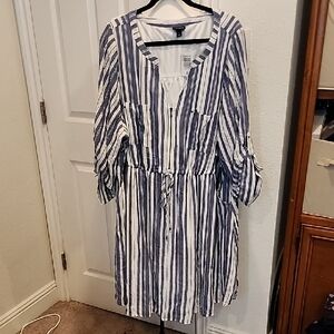 Torrid Striped Blue and White Dress 4